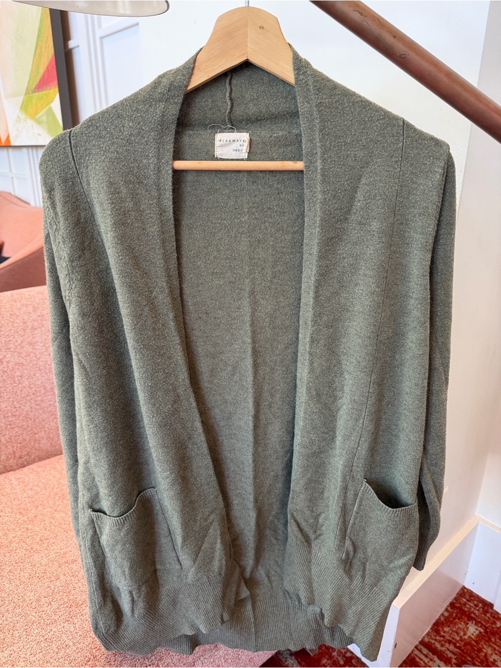 Dreamers By Debut Soft Open-Front Cardigan Sweater-Medium-PreOwned